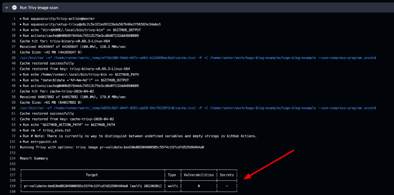 Iteration 1 - Trivy image scan passed