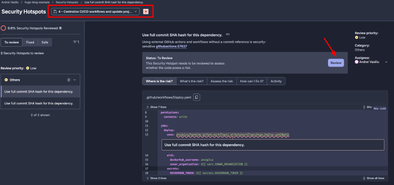 Iteration 1 - SonarCloud PR review