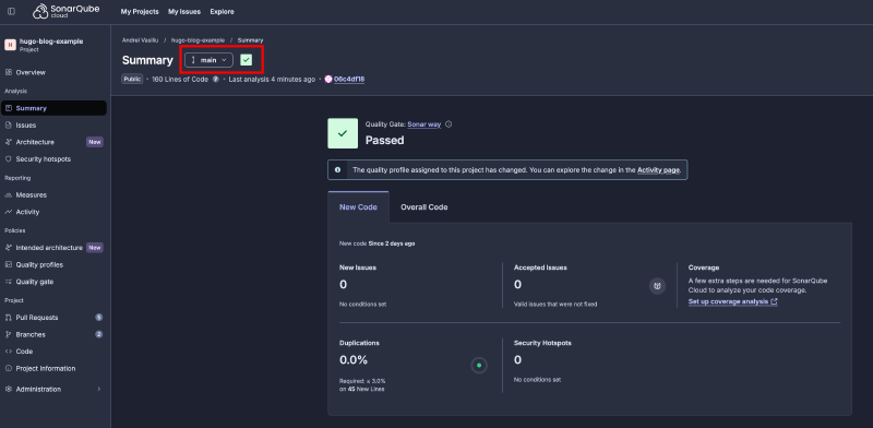 Iteration 2 - Sonar main passed